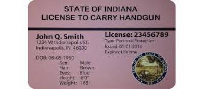 Image of an example of an Indiana Handgun License