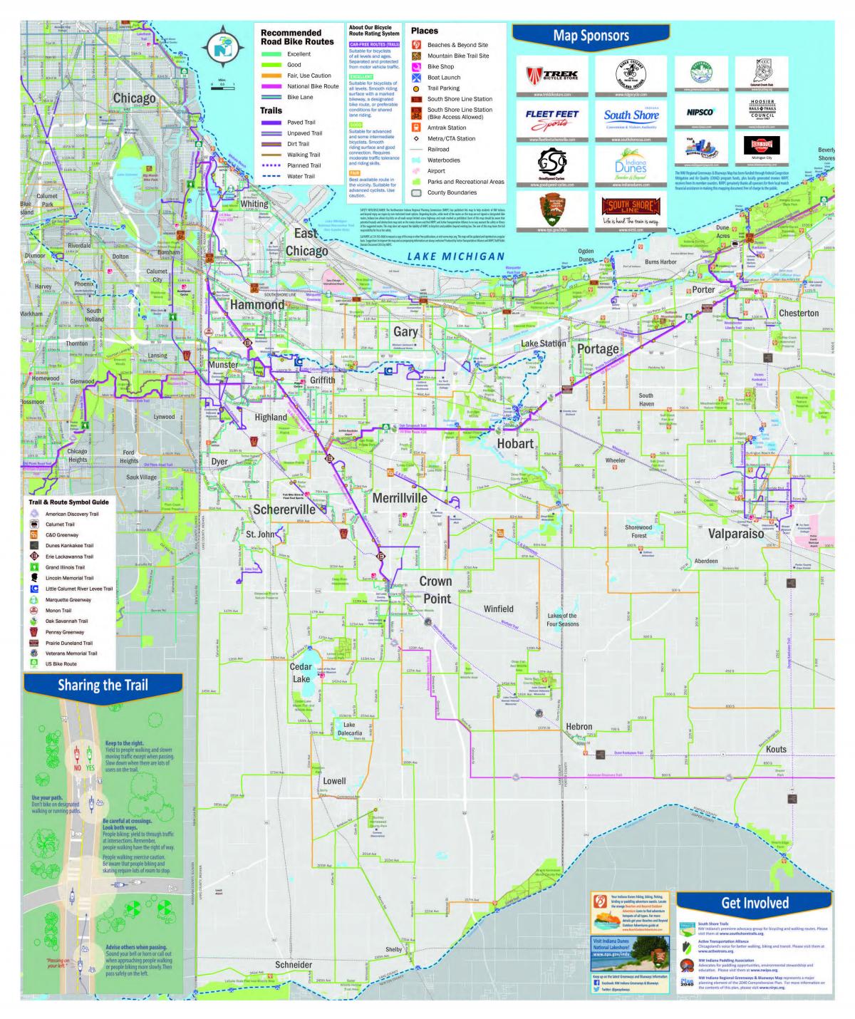Bike Trail Map Town of Griffith Indiana
