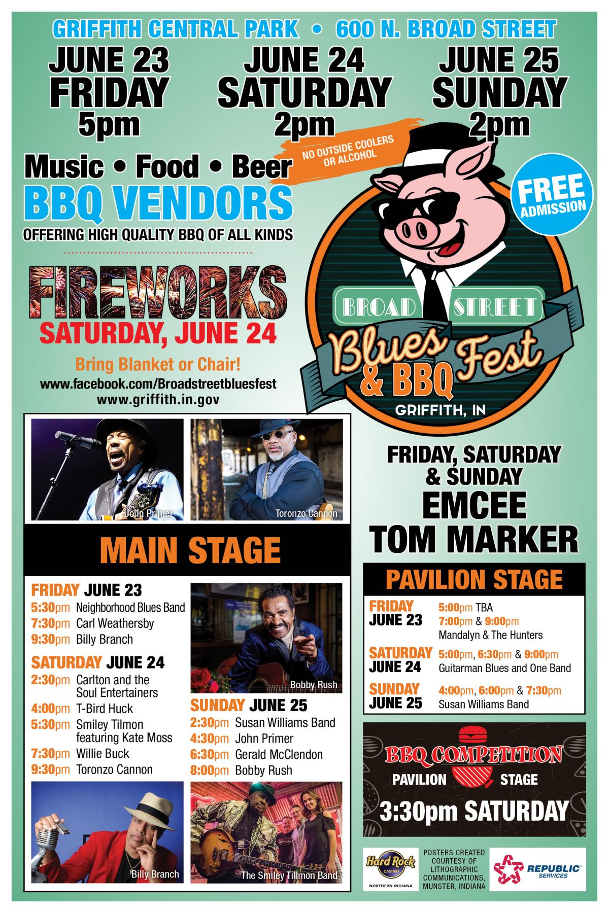 Broad Street Blues and BBQ Festival Town of Griffith Indiana