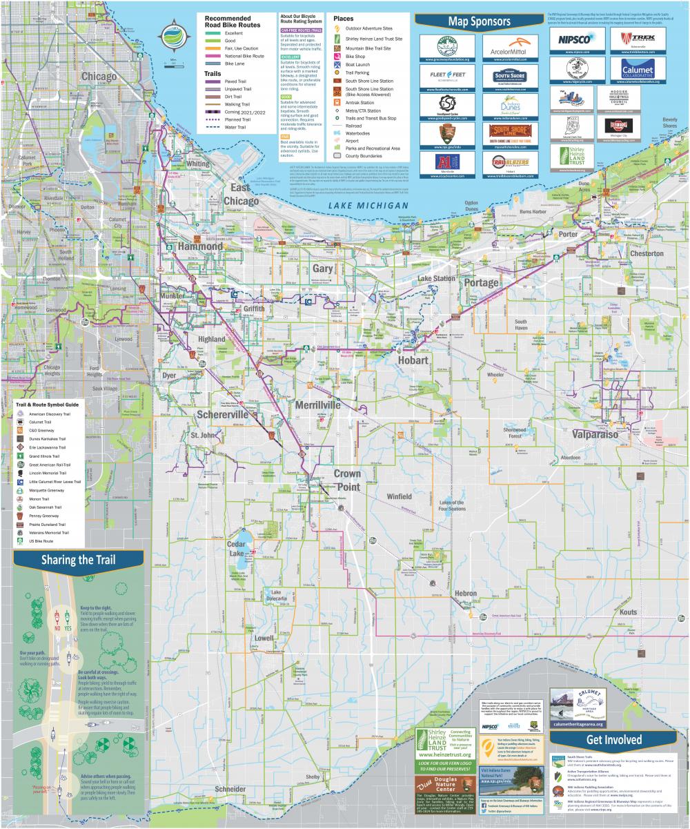 Bike Trail Map Town of Griffith Indiana