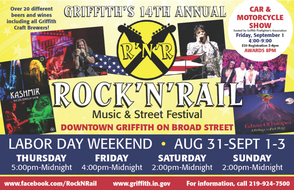 Rock ‘N’ Rail Music and Street Festival Town of Griffith Indiana