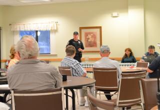 Officer Speaking at Senior Center about Safety Issues