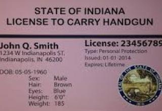 Image of an example of an Indiana Handgun License